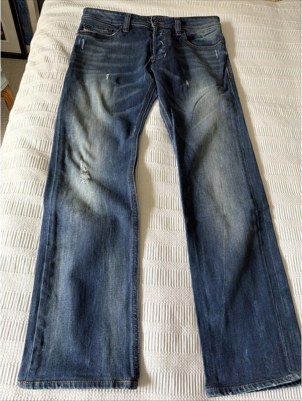 Diesel Safado Mens Jeans Regular Slim Straight Blue Denim